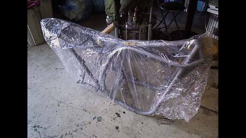 バイクのブラスト加工